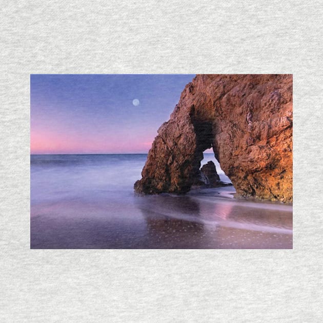 Sea Arch And Full Moon Over El Matador State Beach by AinisticGina